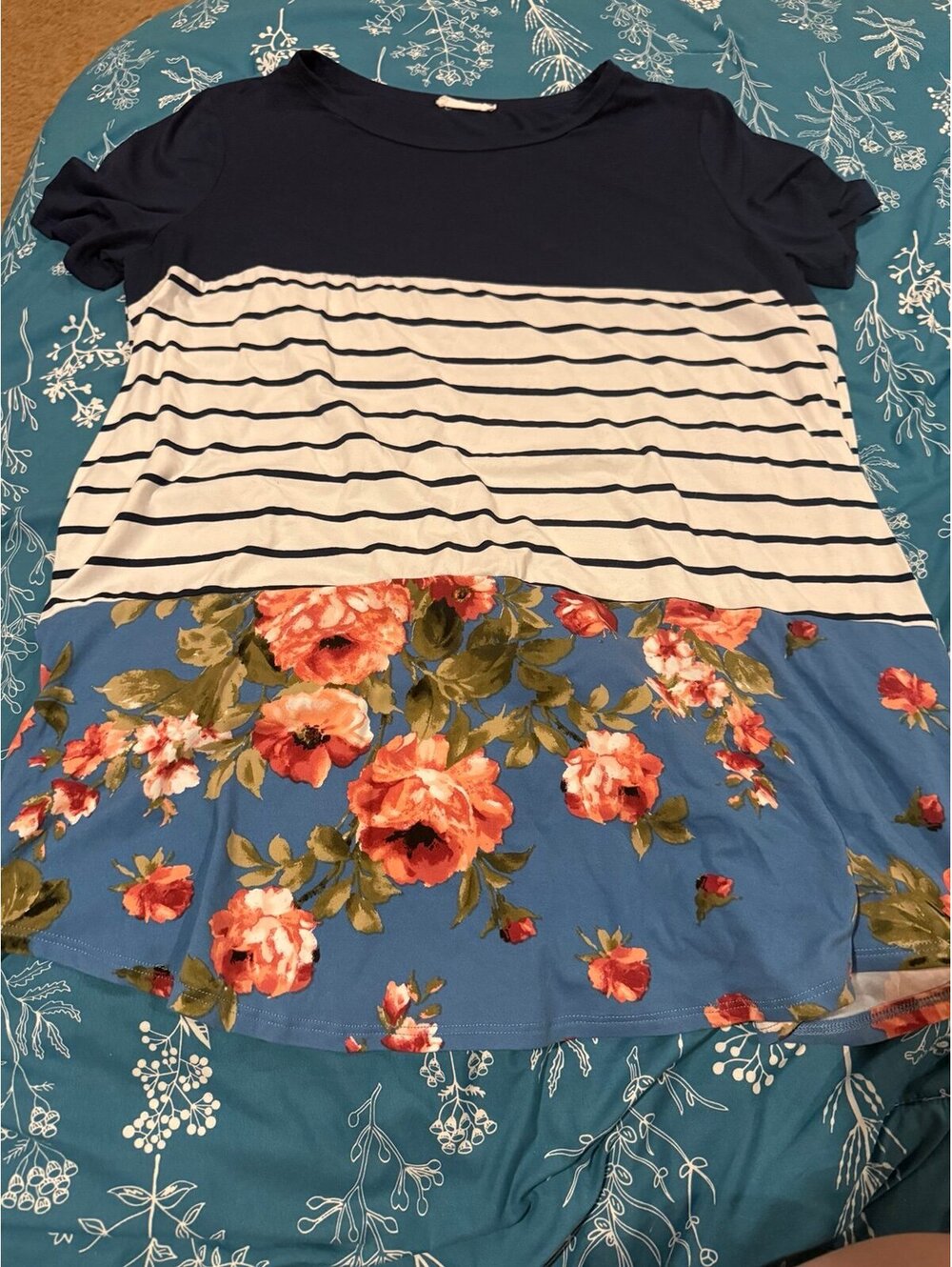 Reborn j XL floral striped top